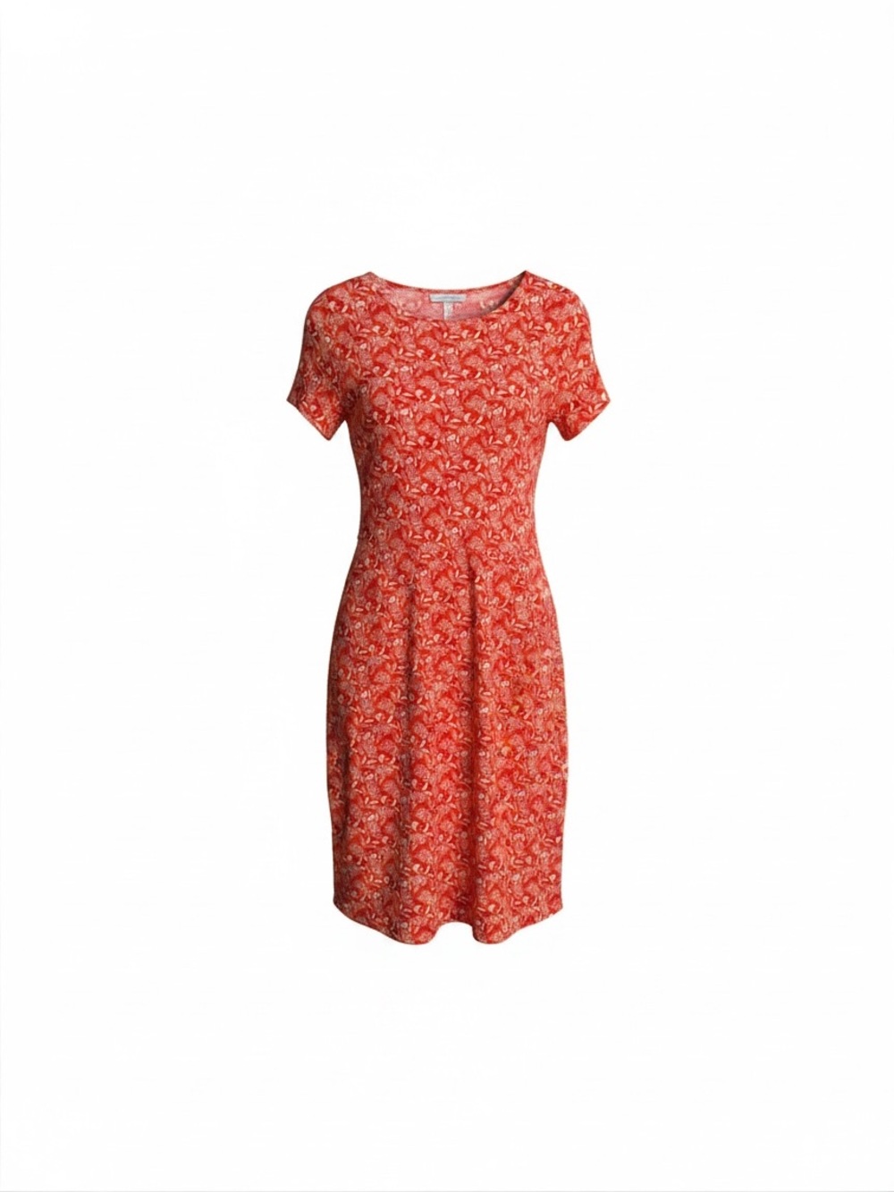 Boden 100% Cotton Red& White Floral Short Sleeve Dress Size: US 14/UK 18